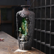 Home Decor Vase Design Ornament Resin Handiwork Lucky Fengshui Waterfall Backflow Incense Burner Censer-Health Wisdom™