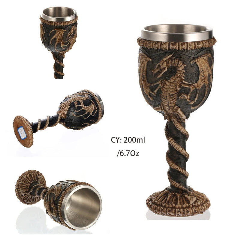 Horrible Resin Stainless Steel Skull Goblet Retro Claw Wine Glass Gothic Cocktail Glasses Wolf Whiskey Cup Party Bar Drinkware-Health Wisdom™