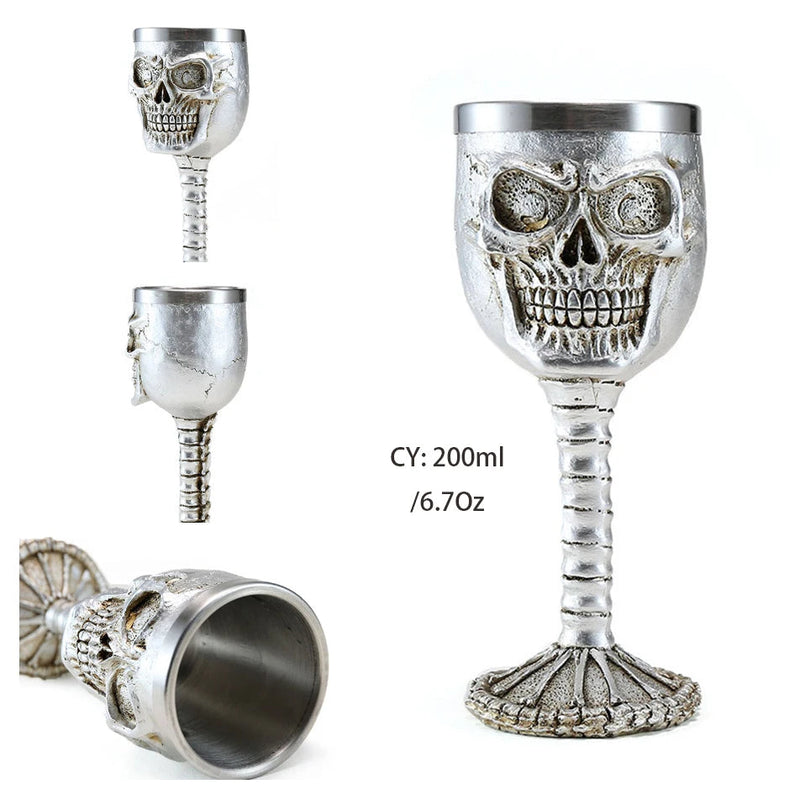 Horrible Resin Stainless Steel Skull Goblet Retro Claw Wine Glass Gothic Cocktail Glasses Wolf Whiskey Cup Party Bar Drinkware-Health Wisdom™