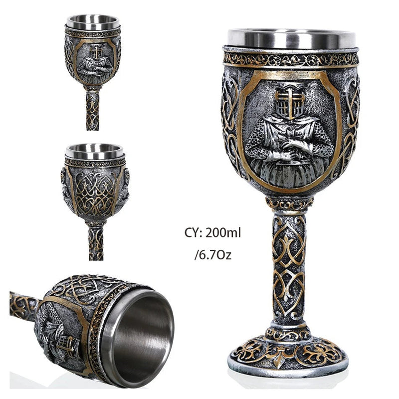 Horrible Resin Stainless Steel Skull Goblet Retro Claw Wine Glass Gothic Cocktail Glasses Wolf Whiskey Cup Party Bar Drinkware-Health Wisdom™