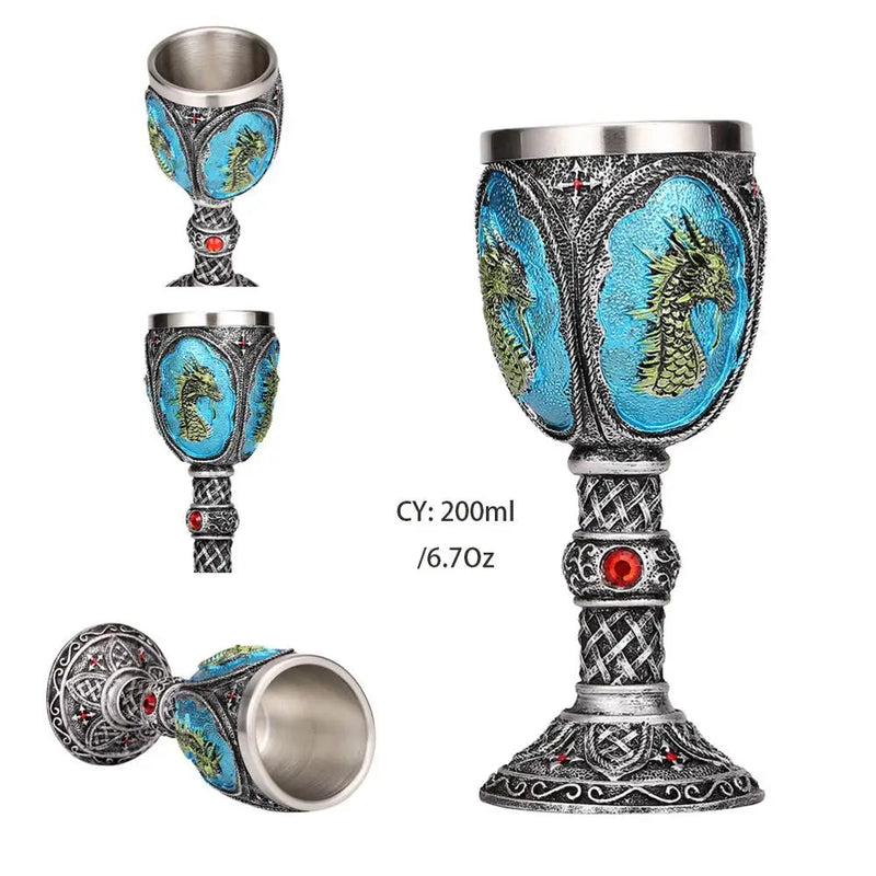 Horrible Resin Stainless Steel Skull Goblet Retro Claw Wine Glass Gothic Cocktail Glasses Wolf Whiskey Cup Party Bar Drinkware-Health Wisdom™