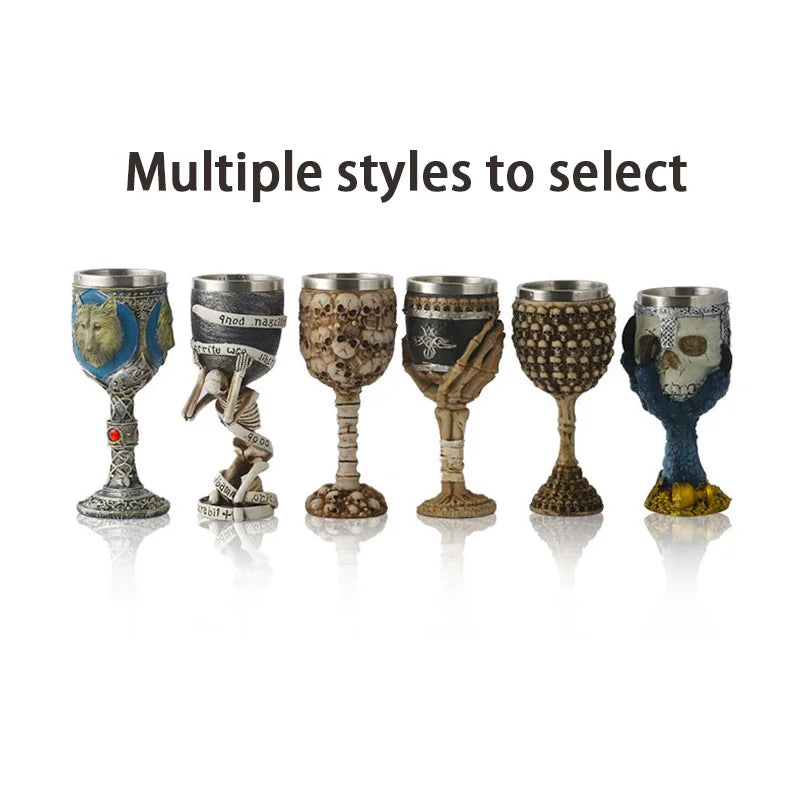 Horrible Resin Stainless Steel Skull Goblet Retro Claw Wine Glass Gothic Cocktail Glasses Wolf Whiskey Cup Party Bar Drinkware-Health Wisdom™