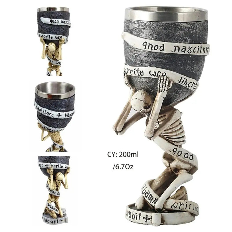 Horrible Resin Stainless Steel Skull Goblet Retro Claw Wine Glass Gothic Cocktail Glasses Wolf Whiskey Cup Party Bar Drinkware-Health Wisdom™