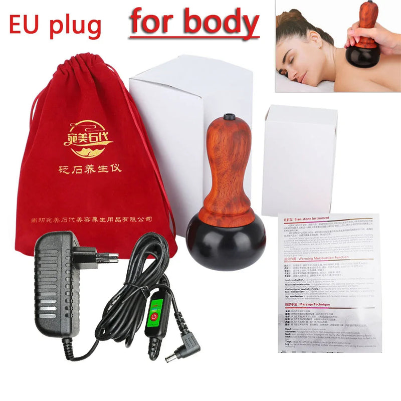 Hot Bian Stone Gua Sha Skin Scraping Warming Moxibustion Apparatus Scraper Body Massager Physiotherapy Back Relax Spa-Health Wisdom™