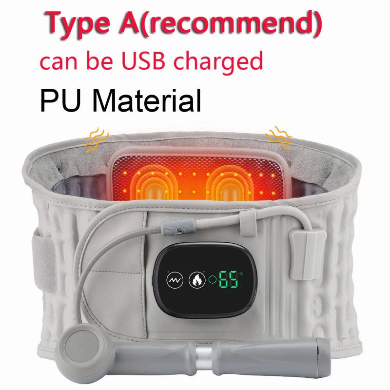 Infrared Heating Inflatable Belt Decompression Massaeger USB Charge LED Display Lumbar Bandage Spinal Corrector Waist Vibration-Health Wisdom™