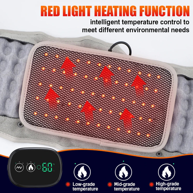Infrared Heating Inflatable Belt Decompression Massaeger USB Charge LED Display Lumbar Bandage Spinal Corrector Waist Vibration-Health Wisdom™