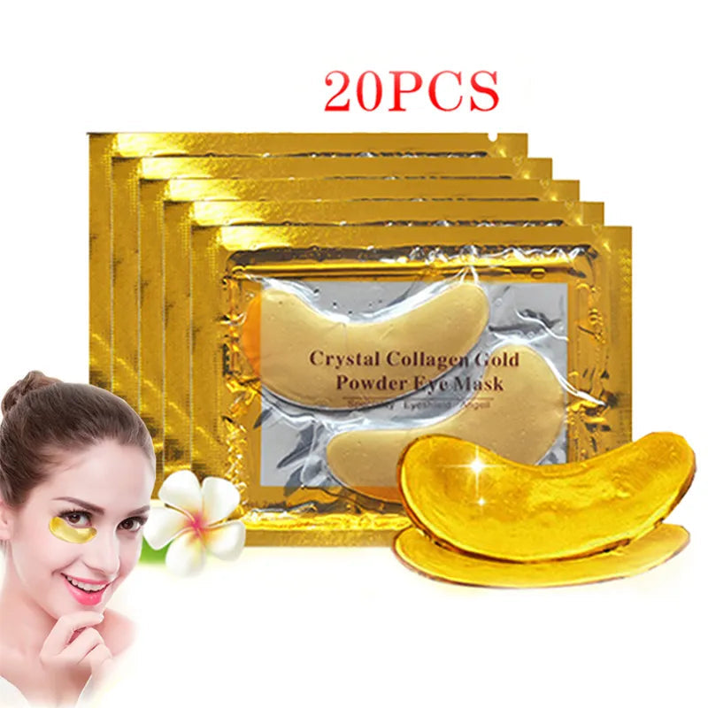 InniCare 20Pcs Crystal Collagen Gold Eye Mask Anti-Aging Dark Circles Acne Beauty Patches For Eye Skin Care Korean Cosmetics-Health Wisdom™