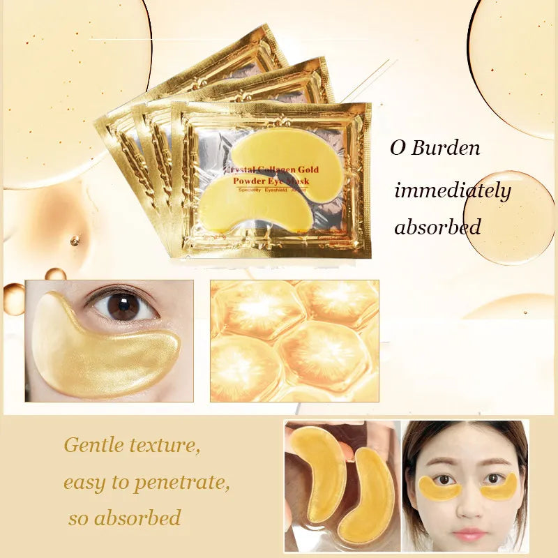InniCare 20Pcs Crystal Collagen Gold Eye Mask Anti-Aging Dark Circles Acne Beauty Patches For Eye Skin Care Korean Cosmetics-Health Wisdom™
