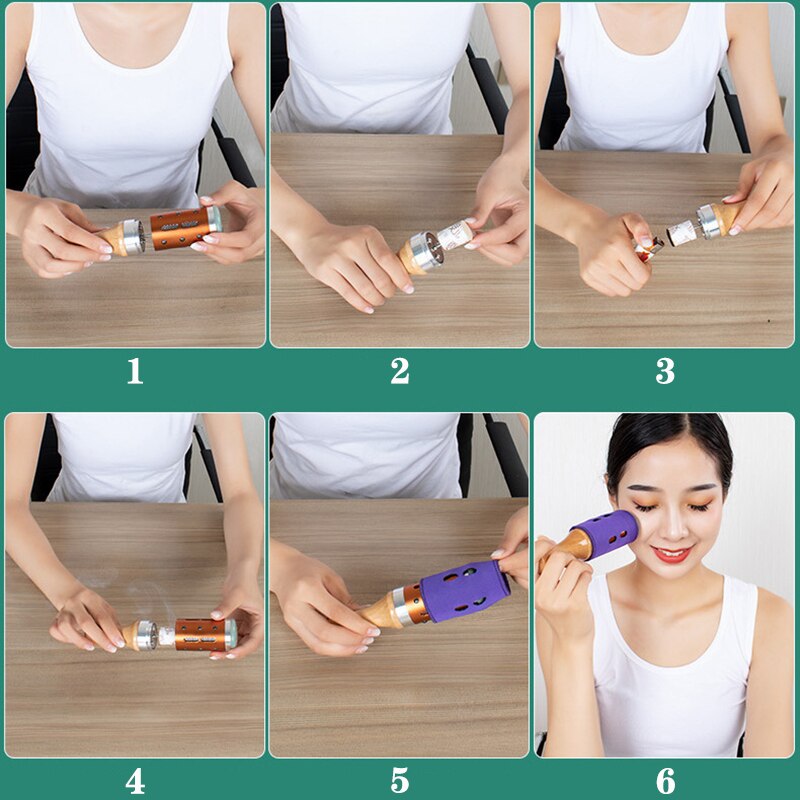 Jade Facial Beauty Massage Device Warm Moxibustion Rods Rotatable Lodestone Massager Moxa Stick Body Meridian Acupuncture Point-Health Wisdom™