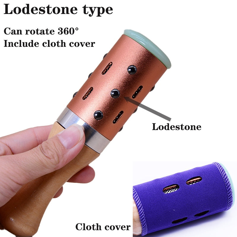 Jade Facial Beauty Massage Device Warm Moxibustion Rods Rotatable Lodestone Massager Moxa Stick Body Meridian Acupuncture Point-Health Wisdom™