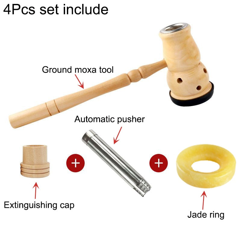 Jade Moxibustion Tool Handle Gourd Moxa Roll Burner Warm Body Massage Burning Chinese Herbal Medicine Penetrates Meridians-Health Wisdom™