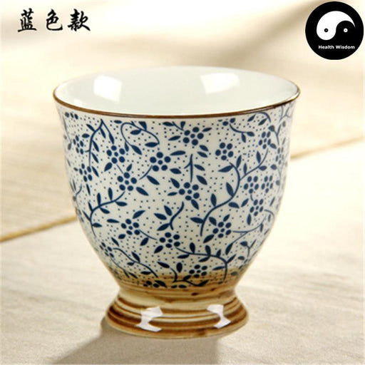 Japaness Ceramic Tea Cups 120ml*2pcs, Blue Floral