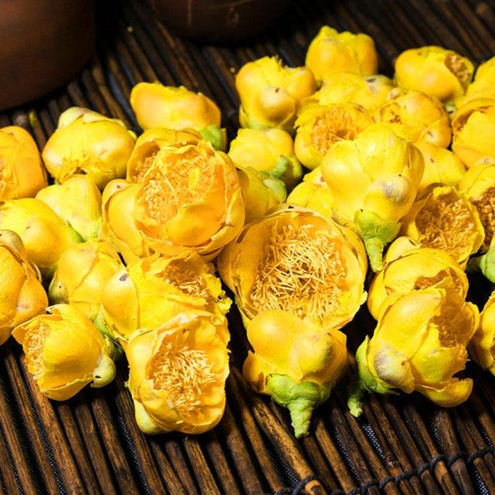 Jin Hua Cha 金花茶, Dried Golden Tea Tree Flowers, Yellow Camellia Nitidissima Flower Tea-Health Wisdom™
