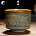 Jun Ceramic Tea Cups 100ml*1pcs, Amber Mottled Glaze