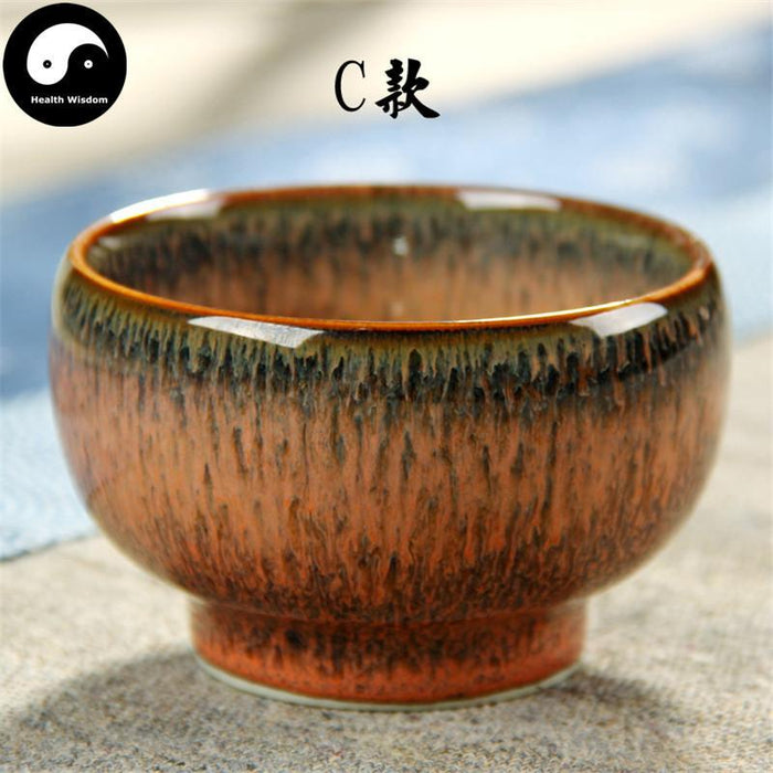 Jun Ceramic Tea Cups 150ml*1pcs, Copper Drip Glaze