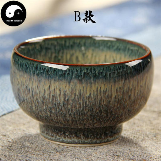 Jun Ceramic Tea Cups 150ml*1pcs, Teal Drip Glaze