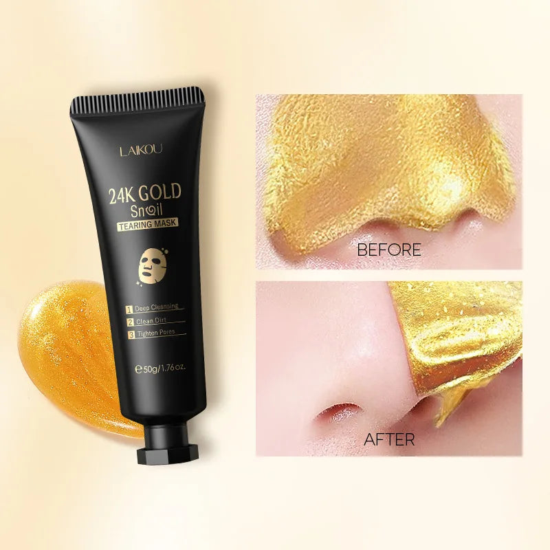 LAIKOU Sakura 24K Gold Peeling Face Mask Anti Wrinkle Whitening Acne Blackhead Removal Facial Tear Off Mask Skin Care Products-Health Wisdom™