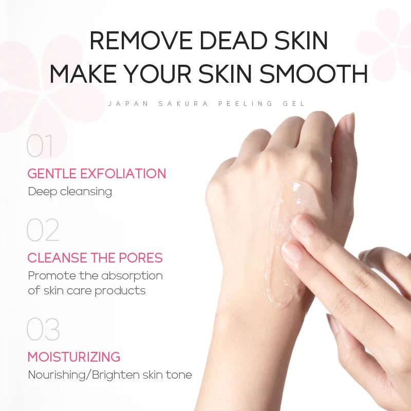 LAIKOU Sakura Exfoliating Face Wash Peeling Gel Deep Cleansing Remove Dead Skin Moisturizing Facial Cleanser Skin Care Products-Health Wisdom™