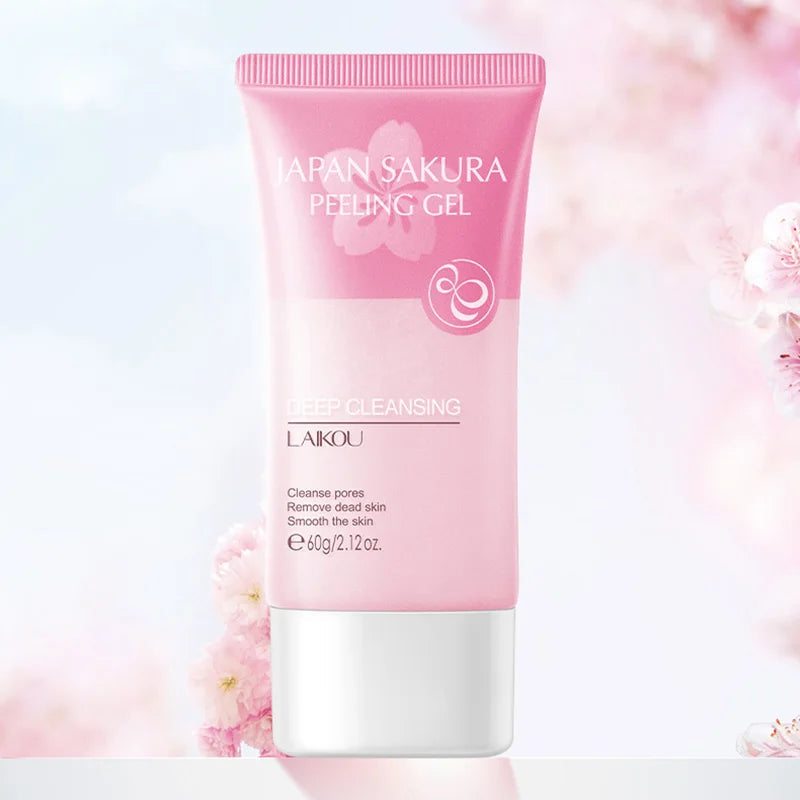 LAIKOU Sakura Exfoliating Face Wash Peeling Gel Deep Cleansing Remove Dead Skin Moisturizing Facial Cleanser Skin Care Products-Health Wisdom™