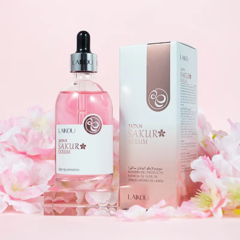 LAIKOU Sakura Face Serum 100ml Moisturizing Brightening Anti Wrinkle Anti-Aging Facial Essence Serum Face Skin Care Products-Health Wisdom™