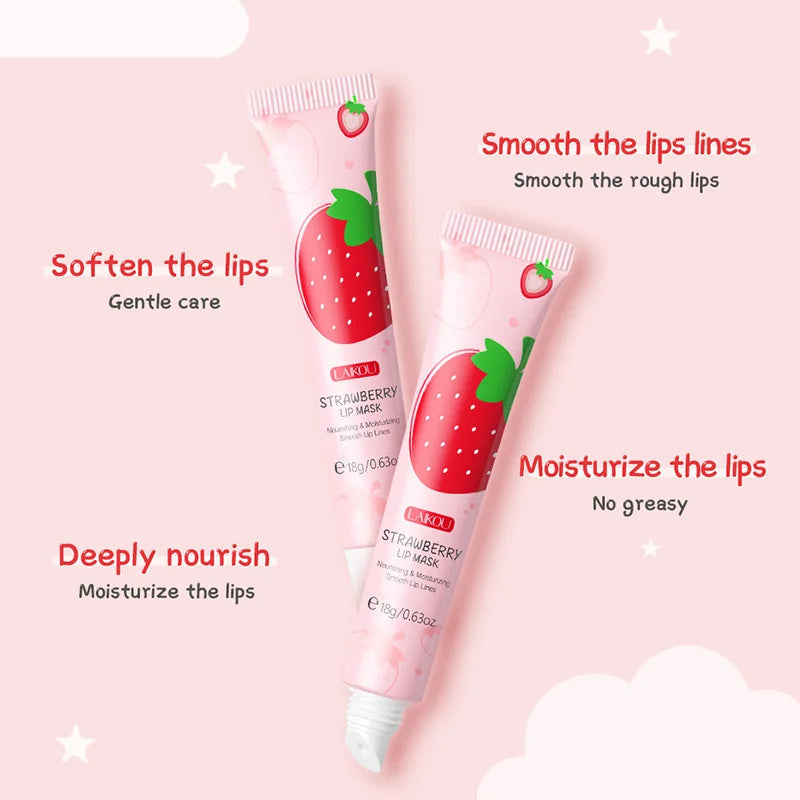LAIKOU Strawberry Lip Mask skincare Lip Balm Moisturizing Anti Wrinkle Nourishing Lips Skin Care Products-Health Wisdom™