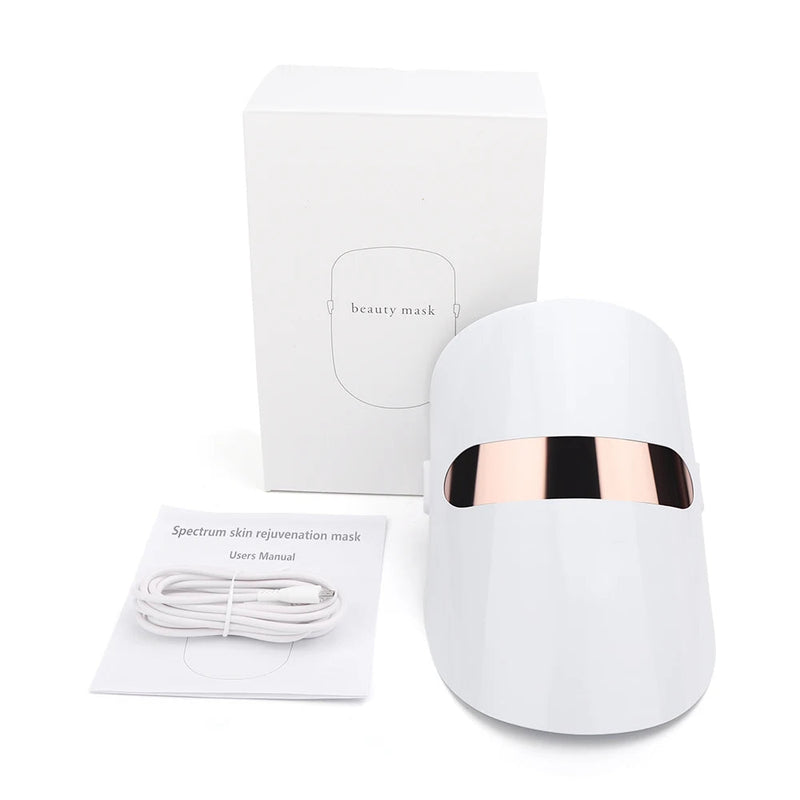 LED Facial Mask Led Light Photon Therapy 3 Colors Light Facial Beauty Device for Skin Rejuvenation Wrinkles Removal Anti-Aging-Health Wisdom™