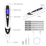 Laser Plasma Pen for Skin Tag Remover Freckle Dots Papilloma Warts Pimples Tattoo Mole Removal Pen 9 Speed LCD Beauty Care Tools-Health Wisdom™