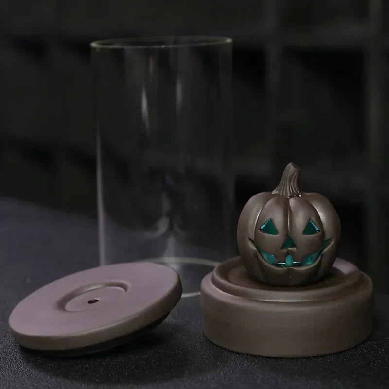 Led Light Halloween Pumpkin Color Changing Windproof Backflow Incense Burner Aromatherapy Censer Creative Home Decoration Gifts-Health Wisdom™