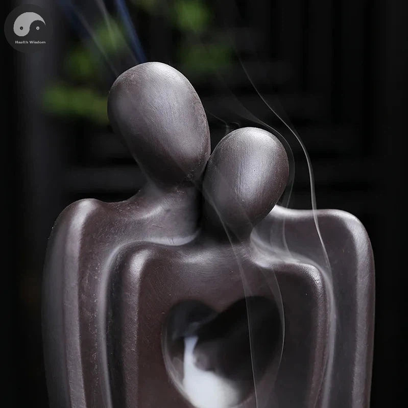 Lover Couple Ceramic Sandalwood Backflow Incense Burner, Home Decor Waterfall Incense Burner Valentine's Day Gift Christmas Gift-Health Wisdom™