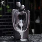Lover Couple Ceramic Sandalwood Backflow Incense Burner, Home Decor Waterfall Incense Burner Valentine's Day Gift Christmas Gift-Health Wisdom™