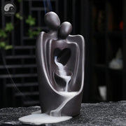 Lover Couple Ceramic Sandalwood Backflow Incense Burner, Home Decor Waterfall Incense Burner Valentine's Day Gift Christmas Gift-Health Wisdom™