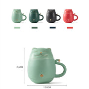 Lucky Cat Mug Tea Mug Creative Ceramic Cup With Cover Filter Office Water Cup Tea Separation Tea Cup-Health Wisdom™