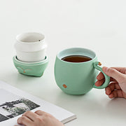Lucky Cat Mug Tea Mug Creative Ceramic Cup With Cover Filter Office Water Cup Tea Separation Tea Cup-Health Wisdom™
