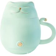 Lucky Cat Mug Tea Mug Creative Ceramic Cup With Cover Filter Office Water Cup Tea Separation Tea Cup-Health Wisdom™
