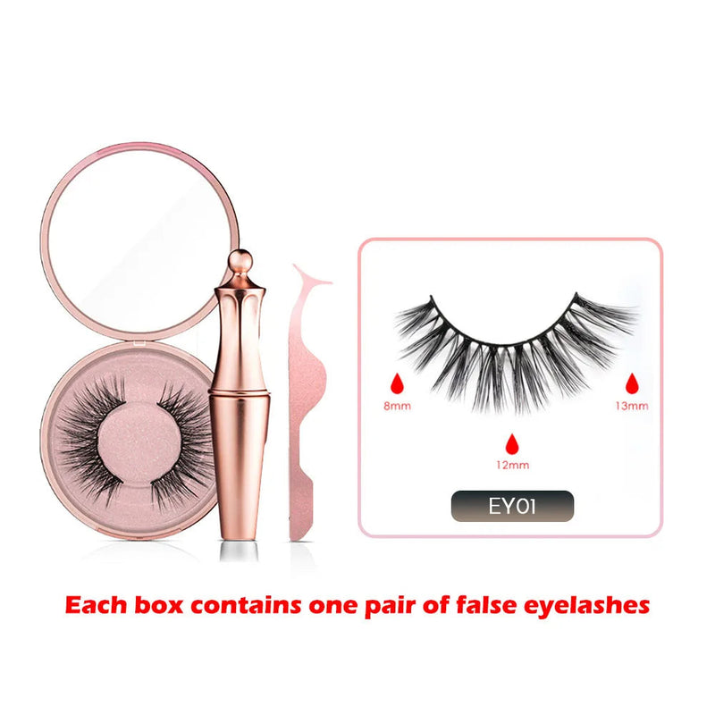 Magnetic Eyelashes Eyeliner Tweezer Set Natural False Lash Repeated Use 3D Mink Eyelashes Waterproof Liquid Eyeliner Makeup Tool-Health Wisdom™