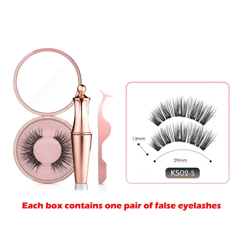 Magnetic Eyelashes Eyeliner Tweezer Set Natural False Lash Repeated Use 3D Mink Eyelashes Waterproof Liquid Eyeliner Makeup Tool-Health Wisdom™