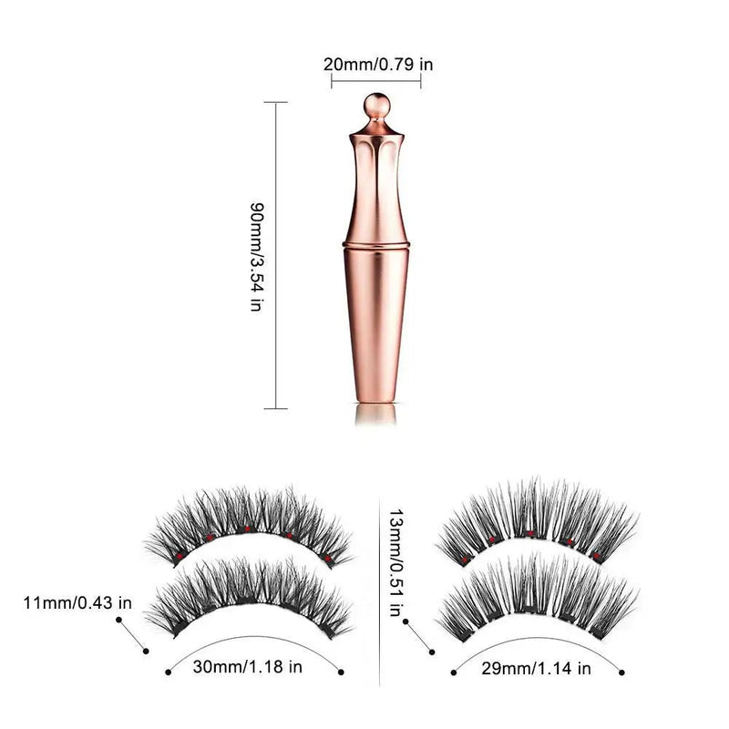 Magnetic Eyelashes Eyeliner Tweezer Set Natural False Lash Repeated Use 3D Mink Eyelashes Waterproof Liquid Eyeliner Makeup Tool-Health Wisdom™