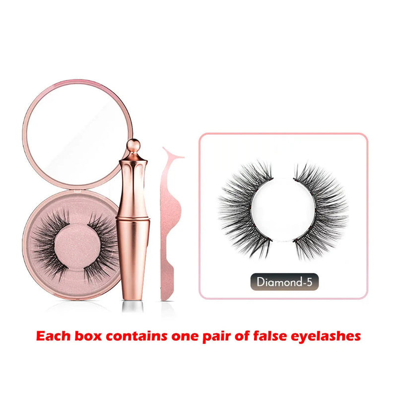 Magnetic Eyelashes Eyeliner Tweezer Set Natural False Lash Repeated Use 3D Mink Eyelashes Waterproof Liquid Eyeliner Makeup Tool-Health Wisdom™