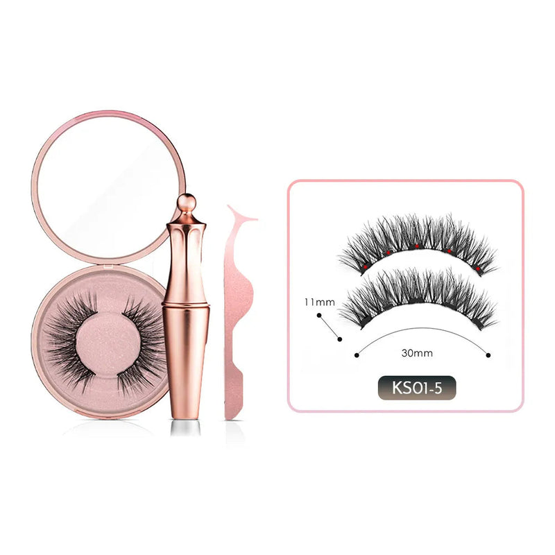 Magnetic False Eyelashes No Glue Full Eye 5 Magnet Reusable Fake Eyelashes Natural Soft Eyelashes Extension Magnetic Eyelash Kit-Health Wisdom™