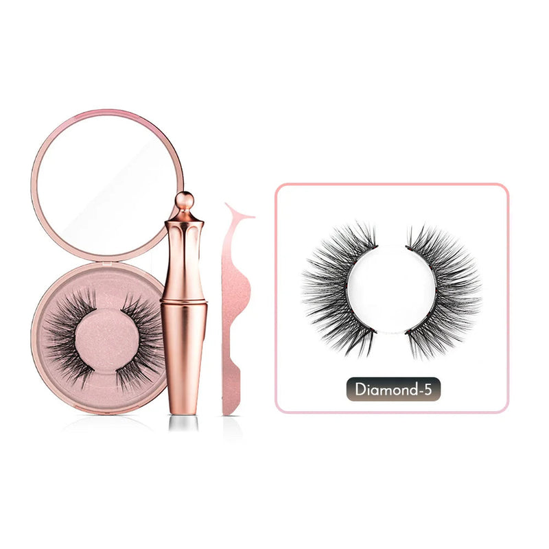 Magnetic False Eyelashes No Glue Full Eye 5 Magnet Reusable Fake Eyelashes Natural Soft Eyelashes Extension Magnetic Eyelash Kit-Health Wisdom™
