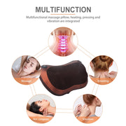 Massage Pillow Relaxation Vibrator Electric Head Shoulder Back Heating Kneading Infrared Therapy Pillow 3D shiatsu Neck Massager-Health Wisdom™