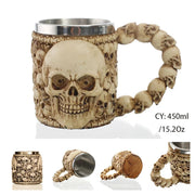 Medieval Dragon Resin Stainless Steel Beer Mug 600ml Retro Tankard Skull Coffee Cup Tea Mug Tumbler Pub Bar Decor-Health Wisdom™