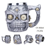 Medieval Dragon Resin Stainless Steel Beer Mug 600ml Retro Tankard Skull Coffee Cup Tea Mug Tumbler Pub Bar Decor-Health Wisdom™