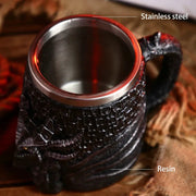 Medieval Dragon Resin Stainless Steel Beer Mug 600ml Retro Tankard Skull Coffee Cup Tea Mug Tumbler Pub Bar Decor-Health Wisdom™