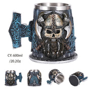 Medieval Dragon Resin Stainless Steel Beer Mug 600ml Retro Tankard Skull Coffee Cup Tea Mug Tumbler Pub Bar Decor-Health Wisdom™