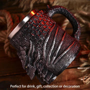 Medieval Dragon Resin Stainless Steel Beer Mug 600ml Retro Tankard Skull Coffee Cup Tea Mug Tumbler Pub Bar Decor-Health Wisdom™
