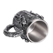 Medieval Warrior Resin Stainless Steel Beer Mug Knight Stein Retro Tankard Creative Coffee Cup Viking Tea Mug Pub Bar Decoration-Health Wisdom™
