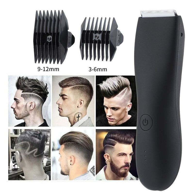 Men Electric Groin Hair Trimmer Pubic Hair Trimmer Body Grooming Clipper for Men Bikini Epilator Rechargeable Shaver Razor-Health Wisdom™
