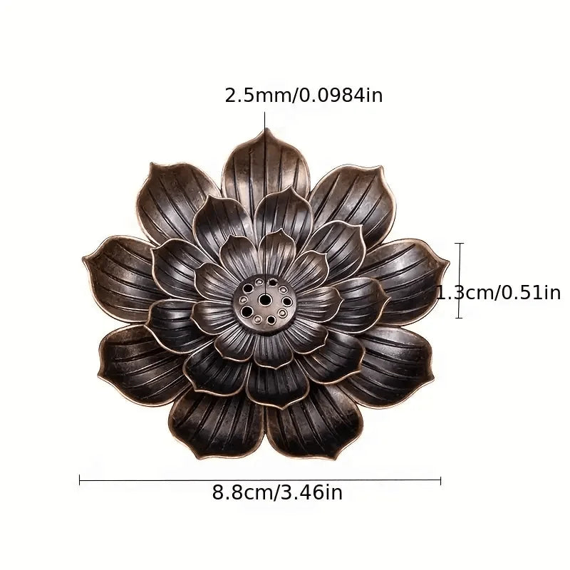 Metal Zen Lotus Buddha Incense Burner Incense Diffuser Incense Stick Holder Censer Buddhist Aromatherapy Use In Office Teahouse-Health Wisdom™