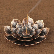Metal Zen Lotus Buddha Incense Burner Incense Diffuser Incense Stick Holder Censer Buddhist Aromatherapy Use In Office Teahouse-Health Wisdom™